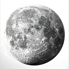 Illustration of the gray moon. Generative AI
