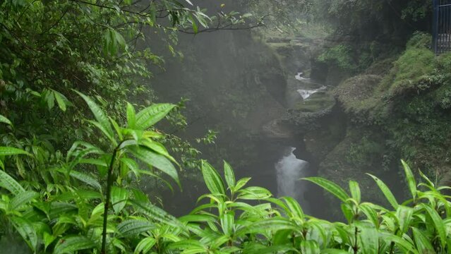 waterfall in jungles in central asia