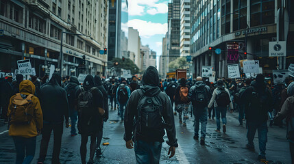 A protest against economic injustice in the streets