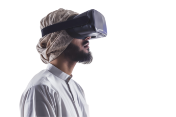 muslim man portrait of a person with a virtual goggless