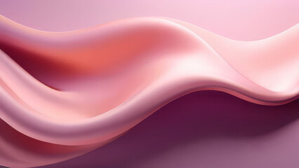 Obraz premium abstract background with 3d wave peach and pink gradient silk fabric
