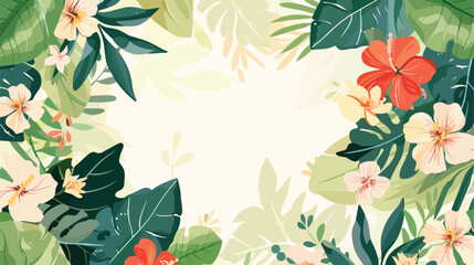 Floral vector spring card composition design tropic - obrazy, fototapety, plakaty