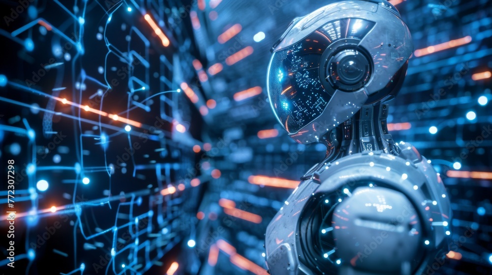 Poster Futuristic Spaceship Launching Into Unknown Depths of Space