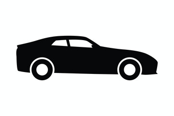 Fototapeta premium Car silhouette clipart logo icon symbol vector design. Sport black car design.