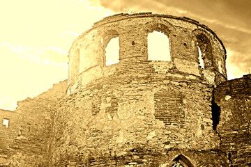 Wall of Medzhybizh castle, Ukraine. Medzhybizh Castle, built as a bulwark against Ottoman expansion...