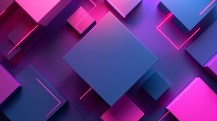 Abstract 3d neon color geometric background 
