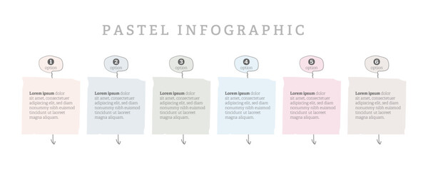 Very simply infographic design with 6 options or steps. Infographics for business concept.