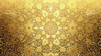 Gold gradient greeting seamless pattern. Vector ara