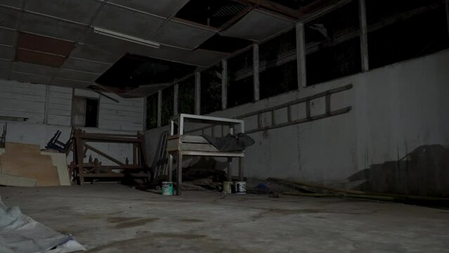 A dark and scary abandoned room