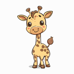 Obraz na płótnie Canvas Cute giraffe character. Vector illustration isolated on white background