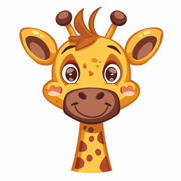 Cute cartoon giraffe. Vector illustration isolated on white background