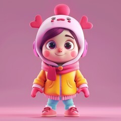 Obraz premium 3D cartoon love girl character shape cupid 