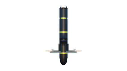 Missile 3D Rendered Transparent Image Illustration