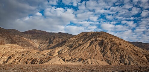 Beautiful shot of a bright sunny sky over Death Valley California, USA