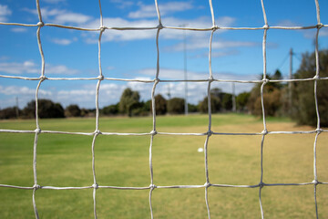 soccer goal net close up