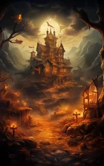 Gardinen poster for a halloween treasure hunt © Sergey