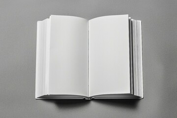 Mock up of Open Blank White Book on Neutral Background - obrazy, fototapety, plakaty