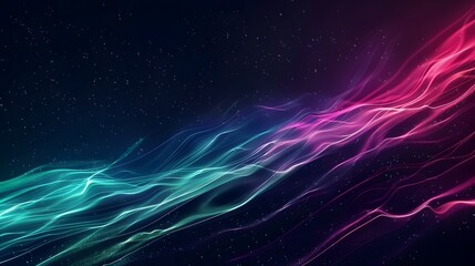 Obraz premium Mesmerizing Digital Aurora Borealis Vibrant Abstract Lights Swirling in the Cosmic Nightscape