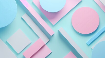 Abstract 3d pastel color geometric background 