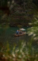 Selective focus of a Boat in Arashiyama, Kyoto, Japan