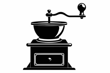 a vintage coffee grinders illustration, silhouette vector