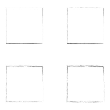 Set of hand drawn rectangle. Text box and frames. Hand drawn doodle scribble border element for text quote template. Pencil brush stroke style. Vector illustration. Eps file 31.