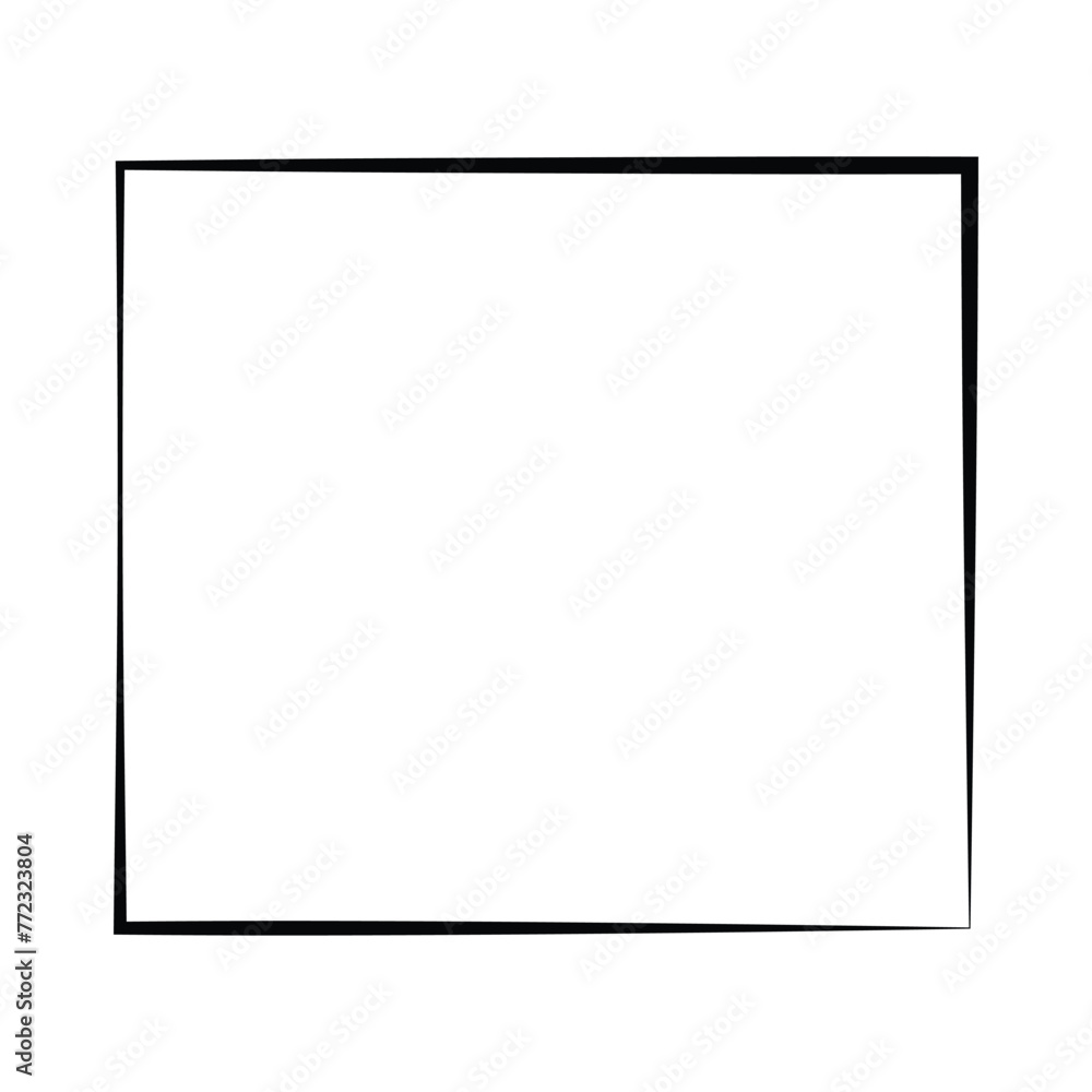 Poster hand drawn square frames in sketchy style. doodle frames. black frame hand drawn on white background