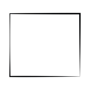 Hand drawn square frames in sketchy style. Doodle frames. Black frame hand drawn on white background. Vector illustration. Eps file 39.