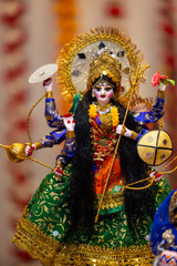 Handmade puppet, Handicraft work of handmade colorful goddess durga souvenir or doll made with jute...