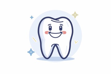 Healthy tooth flat cartoon illustration