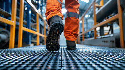 Safety matting in a high-traffic work area, preventing slips and falls - obrazy, fototapety, plakaty