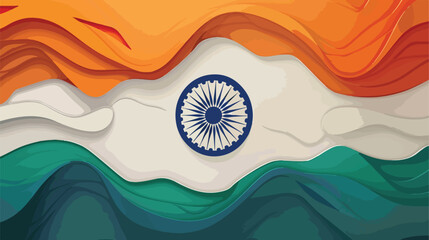 India flag vector illustration colors and proportio - obrazy, fototapety, plakaty