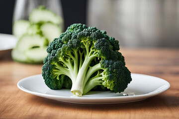 Broccoli is placed on the plate