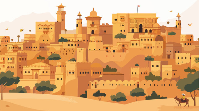 India Rajasthan  Jaisalmer  Vector illustration f