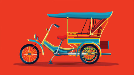Fototapeta na wymiar Indian rickshaw cycle vector illustration flat cartoon