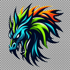 Naklejka premium vector style of dragon, menacing creature suitable for a logo with a tranasparent background