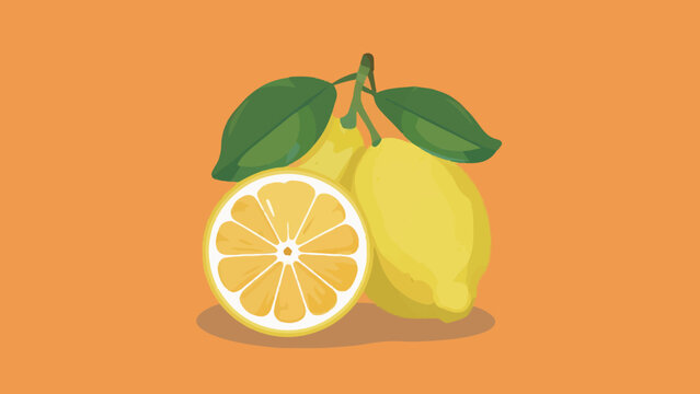 Flat Design Vector Illustration of Lemon