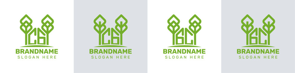 Fototapeta premium Letters CG and GC Greenhouse Logo, for business related to plant with CG or GC initials