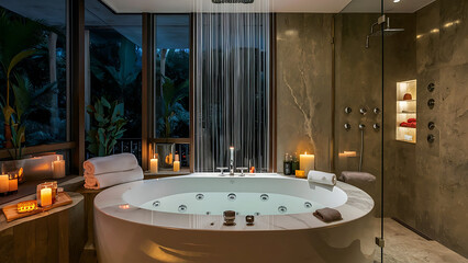  a luxurious spa-inspired bathroom for ultimate relaxation and indulgence.