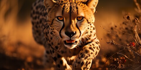 Envision a cheetah with a strong sense of focus - obrazy, fototapety, plakaty