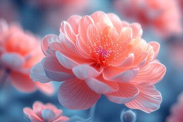 Solace found in nature's soft peach petals, a tranquil moment frozen in time, greeting card