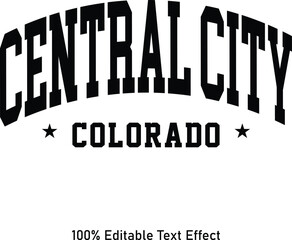 Central City text effect vector. Editable college t-shirt design printable text effect vector