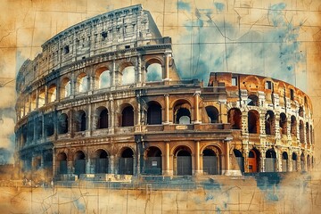 Great Roman Empire architecture archeological historical illustration