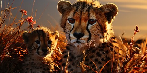 Picture a cheetah with a nurturing instinct, gently grooming its young ones or caring for a fellow companion, reminding you of the importance of love and care during your travels
