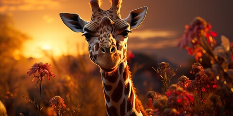 Picture a giraffe with a strong sense of focus, its steady gaze and deliberate movements