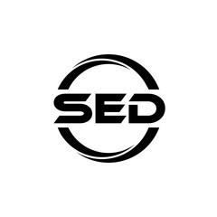 SED letter logo design in illustration. Vector logo, calligraphy designs for logo, Poster, Invitation, etc.