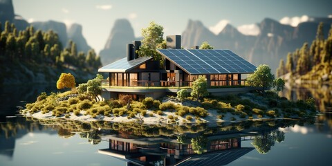 realistic concept of solar energy,minimalistic design