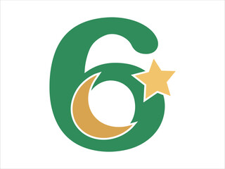 Islamic Alphabet Number 1 Illustration
