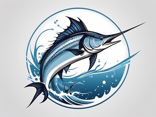 marlin fish logo for fishing club