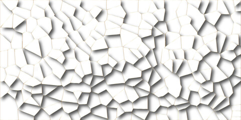 766Abstract white paper cut shadows background realistic crumpled paper decoration textured with multi tiles mosaic seamless pattern. Quartz cream white Broken Stained Glass.3d shapes.